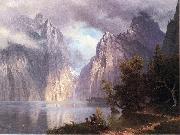 Albert Bierstadt Scene in the Sierra Nevada USA oil painting artist